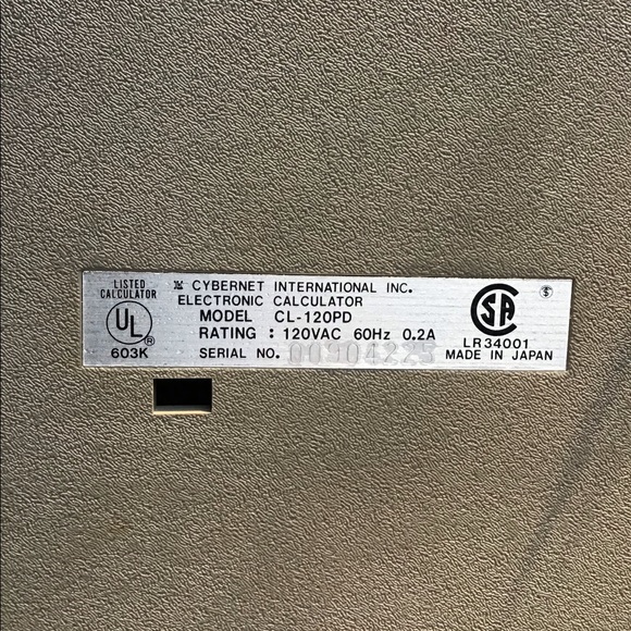 Vintage Cybernet Model CL120PD Desktop Calculator - Picture 9 of 9